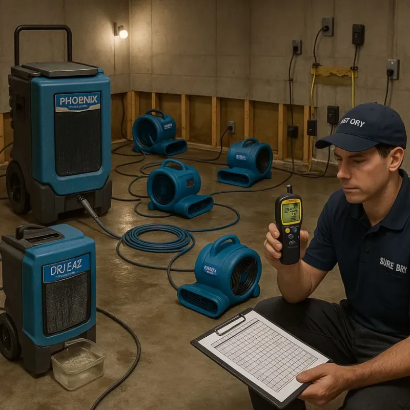 Structural Drying and Dehumidification process in Hutchinson, MN
